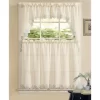 Kate Aurora Country Farmhouse Living Complete 4 Piece Orchard Sheer Embroidered Kitchen Curtain Tier & Swag Valance Set - Beige -Fashion Home Decor Store GUEST 00c28132 0130 416e bae9 3f33750e11ac