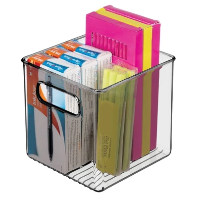 MDesign Plastic Home Office Storage Organizer, 16" Long, 4 Pack 4 MDesign Plastic Home Office Storage Organizer, 16" Long, 4 Pack - Image 2