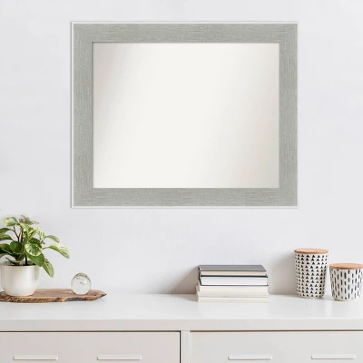 33" X 27" Non-Beveled Glam Linen Gray Wall Mirror - Amanti Art 9 33" X 27" Non-Beveled Glam Linen Gray Wall Mirror - Amanti Art - Image 7