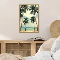 16" X 23" Palm Sky 3 By Design Fabrikken Framed Canvas Wall Art - Amanti Art -Fashion Home Decor Store GUEST 02e20886 7325 4402 87df 61d31c6e4b91