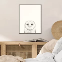 18" X 24" Animal Mug III Owl By Victoria Borges Framed Canvas Wall Art Gray - Amanti Art -Fashion Home Decor Store GUEST 032c6c90 e061 4771 9eac 9c84a6df5388