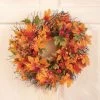 Collections Etc Berry And Autumn Leaves Twig Wreath