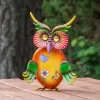 Northlight 11" Orange And Green Metal Owl Outdoor Decoration
