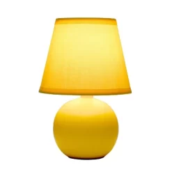8.66" Petite Ceramic Orb Base Bedside Table Desk Lamp With Matching Tapered Drum Fabric Shade Yellow - Creekwood Home 12 8.66" Petite Ceramic Orb Base Bedside Table Desk Lamp With Matching Tapered Drum Fabric Shade Yellow - Creekwood Home -Fashion Home Decor Store GUEST 040a0770 572d 422a b36d 0a6d25c743e2