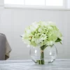 Nature Spring Hydrangea Floral Arrangement In Vase - 5 Artificial Flowers In Clear Glass Bowl With Faux Water - 8" X 8", Green, White, Clear 2 Nature Spring Hydrangea Floral Arrangement In Vase - 5 Artificial Flowers In Clear Glass Bowl With Faux Water - 8" X 8", Green, White, Clear -Fashion Home Decor Store GUEST 04342836 595c 4053 b021 618318240bae