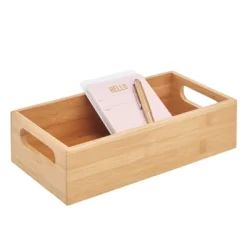 MDesign Bamboo Storage Bin For Home Office Desk - 2 Pack - Natural -Fashion Home Decor Store GUEST 0509267e 3ba3 4acc a88b 24f17860881d