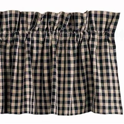 Home Collections By Raghu Heritage House Check Black Valance, 72x15.5 3 Home Collections By Raghu Heritage House Check Black Valance, 72x15.5