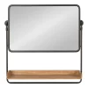 26" X 26" Rheeves Decorative Wall Mirror With Shelf Rustic Brown/Black - Kate & Laurel All Things Decor -Fashion Home Decor Store GUEST 0862362c a7d5 4fb2 aa7c bd911140ef4f