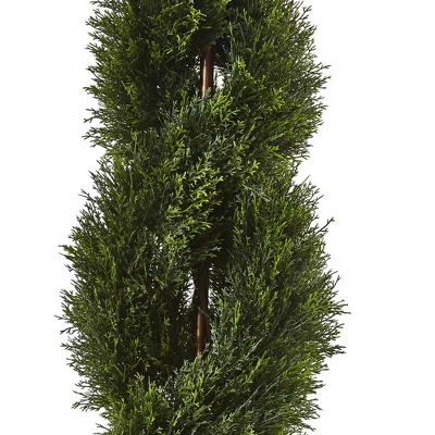 Double Pond Cypress 4'H Spiral Topiary UV Resistant With 1036 Leaves (Indoor/Outdoor) - Nearly Natural 3 Double Pond Cypress 4'H Spiral Topiary UV Resistant With 1036 Leaves (Indoor/Outdoor) - Nearly Natural