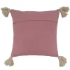 18"x18" Tufted Tassel Design Square Throw Pillow Cover Pink - Saro Lifestyle