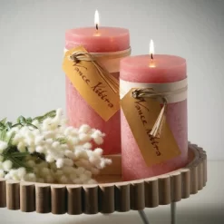 6"H Sullivans Pink Lemonade Timber Pillar, Pink -Fashion Home Decor Store GUEST 0a41b653 40a8 4216 bdd4 3656acfab3a0