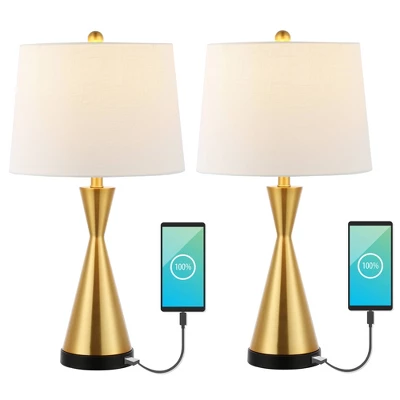 (Set Of 2) 26" Colton Classic French Country Iron LED Table Lamp With USB Charging Port (Includes LED Light Bulb) - JONATHAN Y 10 (Set Of 2) 26" Colton Classic French Country Iron LED Table Lamp With USB Charging Port (Includes LED Light Bulb) - JONATHAN Y - Image 8