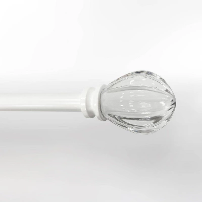 Decorative Drapery Single Rod Set With Acrylic Pumpkin Finials White - Lumi Home Furnishings 7 Decorative Drapery Single Rod Set With Acrylic Pumpkin Finials White - Lumi Home Furnishings - Image 5