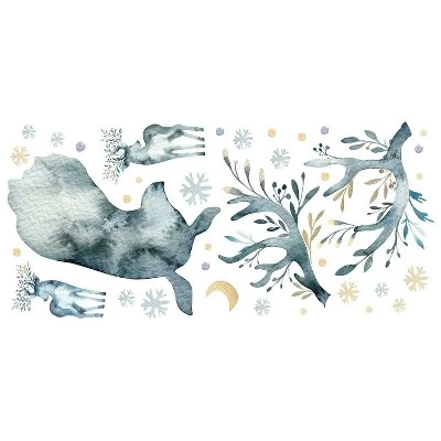 Winter Deer Peel And Stick Giant Wall Decal - RoomMates 4 Winter Deer Peel And Stick Giant Wall Decal - RoomMates - Image 2