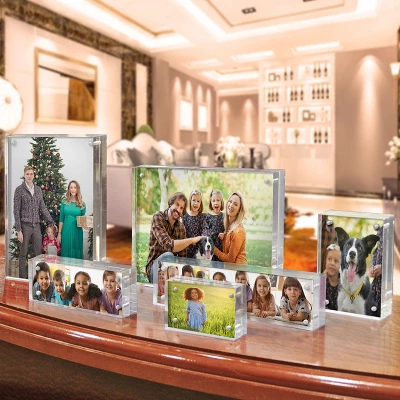 Azar Displays Acrylic Magnetic Photo Frame Block 3" X 8" Vertical/Horizontal 6 Azar Displays Acrylic Magnetic Photo Frame Block 3" X 8" Vertical/Horizontal - Image 4