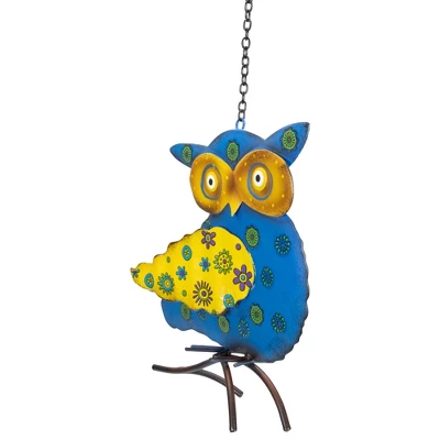 Northlight 7.75" Blue And Yellow Metal Owl Outdoor Wall Hanging 4 Northlight 7.75" Blue And Yellow Metal Owl Outdoor Wall Hanging - Image 2