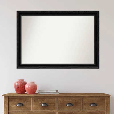 40" X 28" Non-Beveled Corded Black Wall Mirror - Amanti Art 9 40" X 28" Non-Beveled Corded Black Wall Mirror - Amanti Art - Image 7