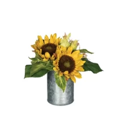 Sullivans Artificial Sunflowers Premade 9"H Green