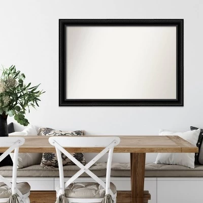 40" X 28" Non-Beveled Corded Black Wall Mirror - Amanti Art 8 40" X 28" Non-Beveled Corded Black Wall Mirror - Amanti Art - Image 6