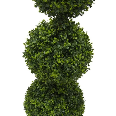 Artificial Boxwood Triple Ball With Pot (UV) (4') - Vickerman 6 Artificial Boxwood Triple Ball With Pot (UV) (4') - Vickerman - Image 4