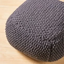 Hollis Knitted Cotton Square Pouf - Christopher Knight Home -Fashion Home Decor Store GUEST 12144c99 0f13 4370 9f35 127fe35c0379