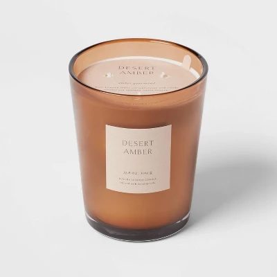 Colored Vase Glass With Dustcover Desert Amber Candle Brown - Threshold™ 8 Colored Vase Glass With Dustcover Desert Amber Candle Brown - Threshold™ - Image 6