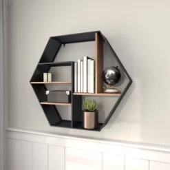 Industrial Wood Wall Shelf Black - Olivia & May 18 Industrial Wood Wall Shelf Black - Olivia & May -Fashion Home Decor Store GUEST 13fd8fb0 e604 4163 9780 df94e90f5209