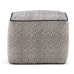 Dougan Square Moroccan Inspired Pouf Black/Natural Cotton - WyndenHall 12 Dougan Square Moroccan Inspired Pouf Black/Natural Cotton - WyndenHall -Fashion Home Decor Store GUEST 1450e3c8 3dce 4145 9ef4 49c009f4765d