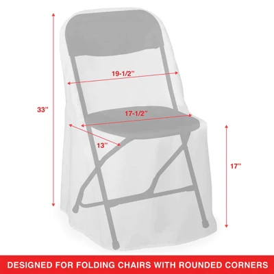 Lann's Linens 100 Pcs Polyester Folding Chair Covers For Wedding/Party - Cloth Fabric Slipcovers 3 Lann's Linens 100 Pcs Polyester Folding Chair Covers For Wedding/Party - Cloth Fabric Slipcovers