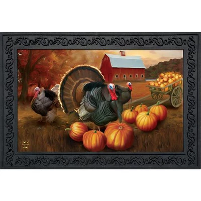 Autumn Turkeys Doormat Fall Nature Holiday Indoor Outdoor 30" X 18" Briarwood Lane 3 Autumn Turkeys Doormat Fall Nature Holiday Indoor Outdoor 30" X 18" Briarwood Lane