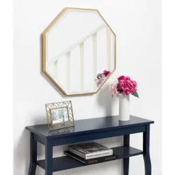 25" X 25" Rhodes Framed Octagon Wall Mirror Gold - Kate And Laurel -Fashion Home Decor Store GUEST 1523724a 1f0f 4925 857c 0e52af6716a7