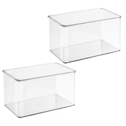 MDesign Plastic Stackable Home Office Supplies Storage Box - 2 Pack, Clear 21 MDesign Plastic Stackable Home Office Supplies Storage Box - 2 Pack, Clear -Fashion Home Decor Store GUEST 15783fbe 4fc6 4c57 8606 5f190219476a