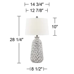 360 Lighting Carlton Modern Table Lamps 28 1/4" Tall Set Of 2 Gray Wash Off White Fabric Drum Shade For Bedroom Living Room Bedside Nightstand Office 16 360 Lighting Carlton Modern Table Lamps 28 1/4" Tall Set Of 2 Gray Wash Off White Fabric Drum Shade For Bedroom Living Room Bedside Nightstand Office -Fashion Home Decor Store GUEST 177388b1 59dd 49d0 91d2 332fdefda2f3