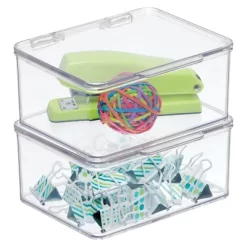 MDesign Plastic Stackable Home Office Supplies Storage Box - 2 Pack, Clear 23 MDesign Plastic Stackable Home Office Supplies Storage Box - 2 Pack, Clear -Fashion Home Decor Store GUEST 17a59fe0 c3df 41f9 bd47 1ecd90956b94