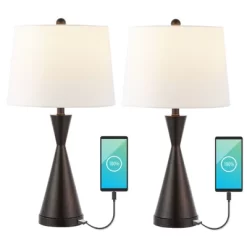 (Set Of 2) 26" Colton Classic French Country Iron LED Table Lamp With USB Charging Port (Includes LED Light Bulb) - JONATHAN Y 21 (Set Of 2) 26" Colton Classic French Country Iron LED Table Lamp With USB Charging Port (Includes LED Light Bulb) - JONATHAN Y -Fashion Home Decor Store GUEST 17c3dfa8 6961 47db 96df 585baf96f0f2