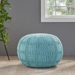 Yuny Handcrafted Modern Fabric Pouf - Christopher Knight Home