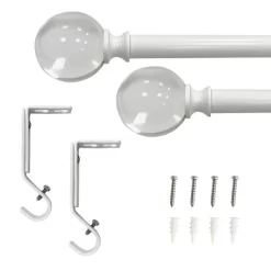 Decorative Drapery Curtain Rod With Acrylic Ball Finials White - Lumi Home Furnishings -Fashion Home Decor Store GUEST 17cad20d 15bd 4354 a892 53be5401bc5d