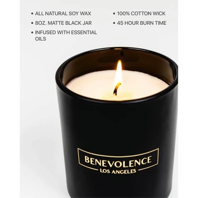 Benevolence LA Premium All Natural Soy Candles In Matte Black Glass Jar 3 Benevolence LA Premium All Natural Soy Candles In Matte Black Glass Jar
