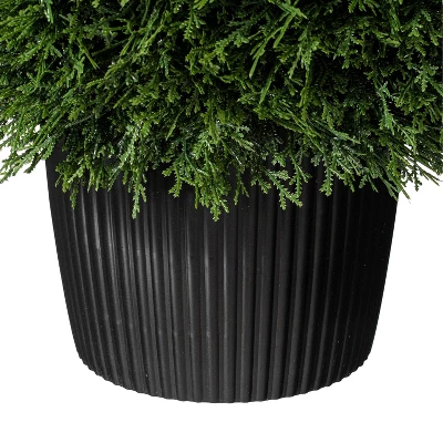 Artificial Cedar Ball In Pot UV (20") - Vickerman 9 Artificial Cedar Ball In Pot UV (20") - Vickerman - Image 7