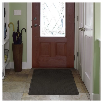 3'x5' Solid Dotted Doormat Black - HomeTrax 3 3'x5' Solid Dotted Doormat Black - HomeTrax