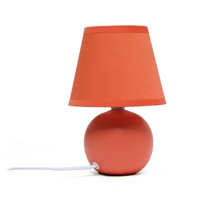 8.66" 2pk Petite Ceramic Orb Base Bedside Table Lamps With Matching Tapered Drum Shade Orange - Creekwood Home 6 8.66" 2pk Petite Ceramic Orb Base Bedside Table Lamps With Matching Tapered Drum Shade Orange - Creekwood Home - Image 4