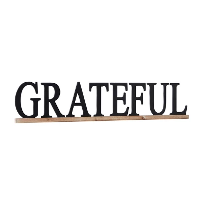 Wood Sign Grateful Wall Decor Black - Olivia & May 6 Wood Sign Grateful Wall Decor Black - Olivia & May - Image 4