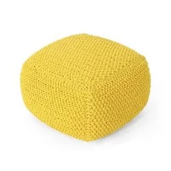 Hollis Knitted Cotton Square Pouf - Christopher Knight Home -Fashion Home Decor Store GUEST 1bb304a6 06bf 4488 9fcf 5e53aeb5ef7d