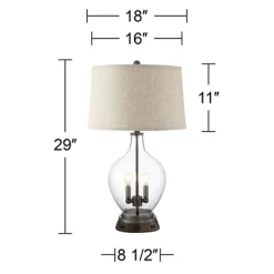 Regency Hill Country Table Lamp With USB And AC Power Outlet Workstation Charging Base Nightlight 29" Tall Clear Glass Bronze Living Room Bedroom 13 Regency Hill Country Table Lamp With USB And AC Power Outlet Workstation Charging Base Nightlight 29" Tall Clear Glass Bronze Living Room Bedroom -Fashion Home Decor Store GUEST 1c4e59d6 200e 4951 a9dd 06f67ee535cc