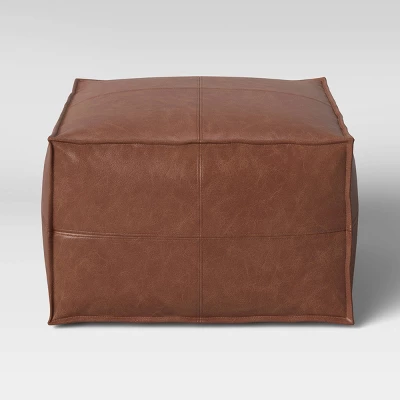 Earl Faux Leather French Seam Ottoman - Threshold™ 6 Earl Faux Leather French Seam Ottoman - Threshold™ - Image 4