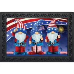Patriotic Gnomes Doormat Humor Indoor Outdoor 30" X 18" Briarwood Lane