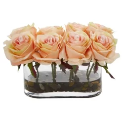 Nearly Natural 5.5-in Blooming Roses In Glass Vase Artificial Arrangement -Fashion Home Decor Store GUEST 1f846ac5 a1f0 453f be5b ee220a7ca6f8