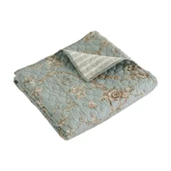 Lyon Teal Toile Quilted Throw - Levtex Home -Fashion Home Decor Store GUEST 1fa017bc f018 4a98 824d 3d9d423c5d67