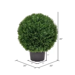 Artificial Cedar Ball In Pot UV (20") - Vickerman