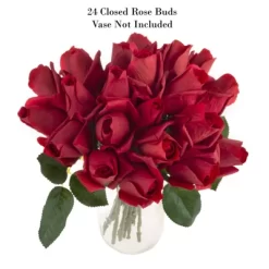 Artificial Rose Bud Bundles ? 24PC Real Touch Fake 11.5-Inch Flowers With Stems For Home Décor, Wedding, Or Bridal/Baby Showers By Pure Garden (Red) -Fashion Home Decor Store GUEST 215b8c2e e339 4a43 aa8a 5095b8e3fb80